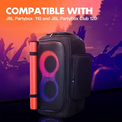 Dust Cover Case Compatible with JBL PartyBox 110/PartyBox 120, Speaker Jacket Protective Sleeve with Side Storage Pockets