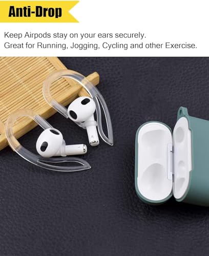 3 Pairs Ear Hooks for AirPods Pro 3 (2025) 2nd AirPods Pro AirPods 3rd 2 1 [360° Rotatable Multi-Dimensional Adjustable] Silicone Soft Comfortable Anti-Slip Sports Clamp (Black) - color: Black