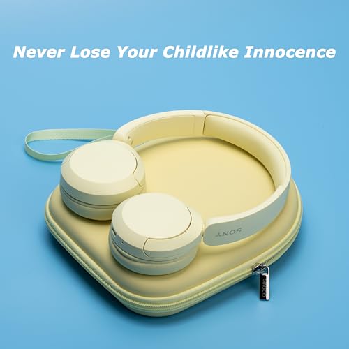 Ginsco Case Compatible with Sony WH-CH520 Wireless Headphones Bluetooth On-Ear Headset with Microphone, with JBL Tune 510BT/520BT/500BT Ultra-Slim Hard Shell Case for On Ear Headphones (Butter Yellow) - color: Butter Yellow