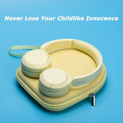 Ginsco Case Compatible with Sony WH-CH520 Wireless Headphones Bluetooth On-Ear Headset with Microphone, with JBL Tune 510BT/520BT/500BT Ultra-Slim Hard Shell Case for On Ear Headphones (Butter Yellow) - color: Butter Yellow