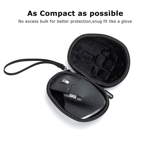 Ginsco Hard Travel Case Compatible with Logitech MX Master 4 / MX Master 3S / Master 3 Ergonomic Wireless Mouse, Universal Hard Shell Storage Case (Black, L) - color: Black, size: L