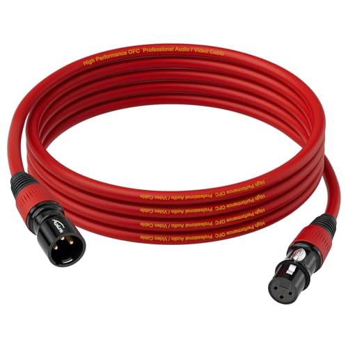 XLR Cables 15ft, Microphone Cable Male to Female Gold-Plated 3 Pins Speaker Cable - 1Pack - size: 15ft
