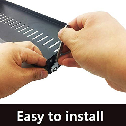 1U Vented Server Rack Shelf Disassembled 10 inches Deep No Lip | Universal Rack Tray for 19 Inches Network Cabinet or Server Rack - size: 10 Inches Deep