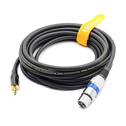 XLR to 3.5mm (1/8 inch) Stereo Microphone Cable for Camcorders, DSLR Cameras, Computer Recording Device and More - 15ft - size: 15 Feet