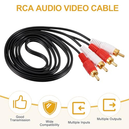 MECCANIXITY 5ft RCA Cable, 2RCA Male to 2RCA Male Audio Video Speaker Cable for Subwoofer Amplifier Home Theater DVD TV - size: 5ft, style: 2RCA Male to 2RCA Male