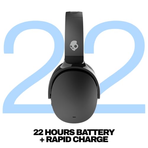 Skullcandy Hesh ANC Noise Cancelling Wireless Headphones - True Black | Bluetooth, Noise Cancellation, Over-Ear Fit, 22 Hours Battery, Foldable, Lightweight Design, Microphone, Studying, Travel - color: True Black