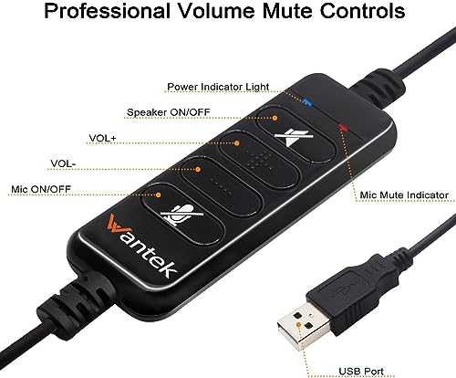 Wantek USB Headset with Microphone Noise Cancelling and in-line Controls, PC Headphone for Skype SoftPhone UC Business Call Center, Crystal Clear Chat, Super Lightweight, Ultra Comfort (UC600) - color: Purple