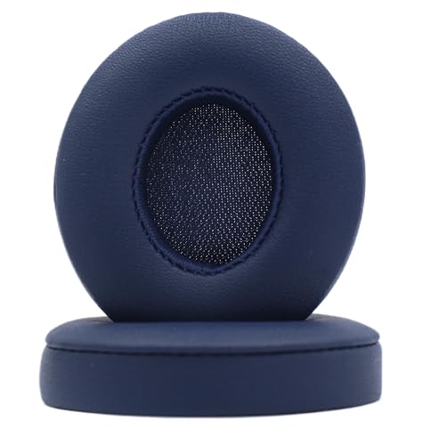 Headphone Replacement Ear Pad Cover Compatible with Beats by Dre Solo3 Solo2 Wired Wireless Headphones Protein Leather Memory Foam Headphone Cushion Ear Muffs-College Blue - color: college blue