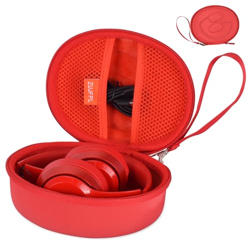 EVA Hard Case for Beats Solo3/Solo2/ Solo 4 Wireless On-Ear Headphones,Premium Travel Protective Carrying Storage Bag(Red) - color: Red