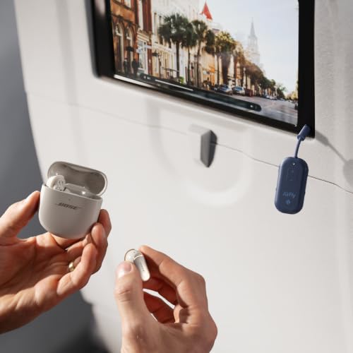 Twelve South AirFly Pro 2, Bluetooth Adapter, Pair 2 AirPods, Coastal Blue | Pair 2 AirPods or Wireless Headphones – 3.5mm AUX Bluetooth Transmitter and Receiver for Cars, Boats, Treadmills, TVs & More - color: Coastal Blue, style: AirFly Pro 2