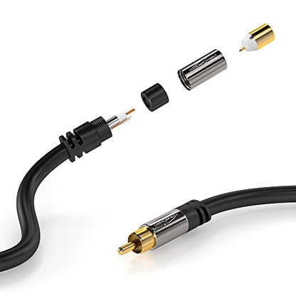 KabelDirekt – RCA Extension Cable – 3ft | Subwoofer/audio cable, RCA male to female, ideal for amplifier/HiFi, analog & digital - size: 3 Feet