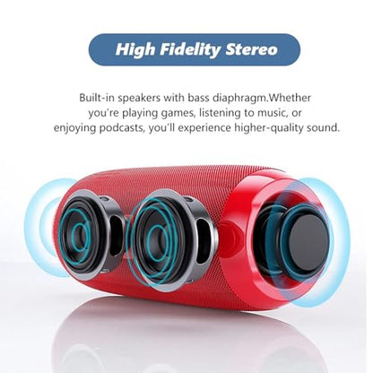 T&G TG Portable Bluetooth Speaker, IPX4 Waterproof Wireless Speaker, Red - color: Red
