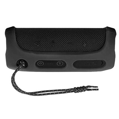 Linkidea Silicone Speaker Case Cover Compatible with JBL Flip 4 Waterproof Portable Bluetooth Speaker, Protective Soft Skin Sleeve, Travel Carrying Pouch (Black)