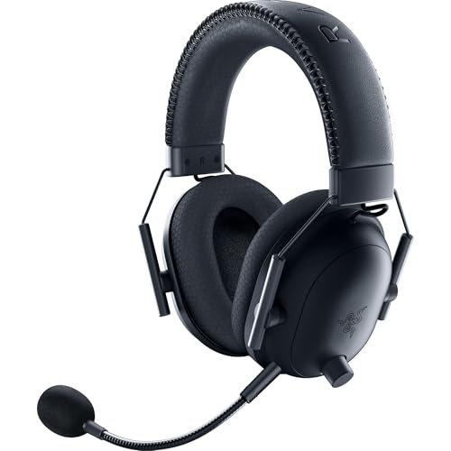 Razer BlackShark V2 Pro Wireless Gaming Headset, 70 Hr Battery, Black | Detachable Mic, Pro-Tuned FPS Profiles, 50mm Drivers, Noise-Isolating, Memory Foam Earcups, PC, PS5, Switch 2, Bluetooth 5.2 - color: Black, style: Gen 2