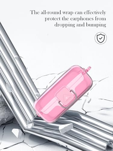 Case for Sony WF-C510 Noise Canceling Truly Wireless Earbud,BOVUGAC High Transparency Soft TPU Shockproof Cover with Keychain,Cleaning Kit and Lanyard-Clear Pink - color: Pink