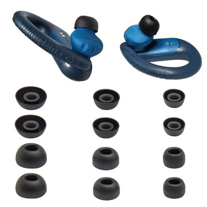 Replacement Oval Ear Tips for JBL Endurance Peak 3/Peak II/Peak III/Run 2 - color: Black- Oval