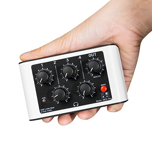 Mini Stereo 4 Channel Line Mixer Headphone Monitoring Club Live Studio Recording