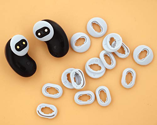 Galaxy Buds Live Adapter Tips Eartips Earbuds, 8 Pairs Replacement S/L 2 Size Silicone Rubber Ear Tips Buds Wing Tips Fit in Case Compatible with Samsung Galaxy Buds Live - White
