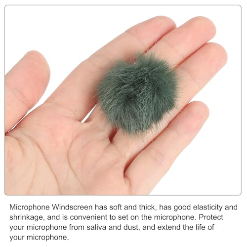 PATIKIL Furry 마이크 윈드스크린 5mm x 55mm 마이크 커버 윈드실드 실내 실외 마이크용 그린 2팩 - color: 초록색., size: 5mm x 55mm