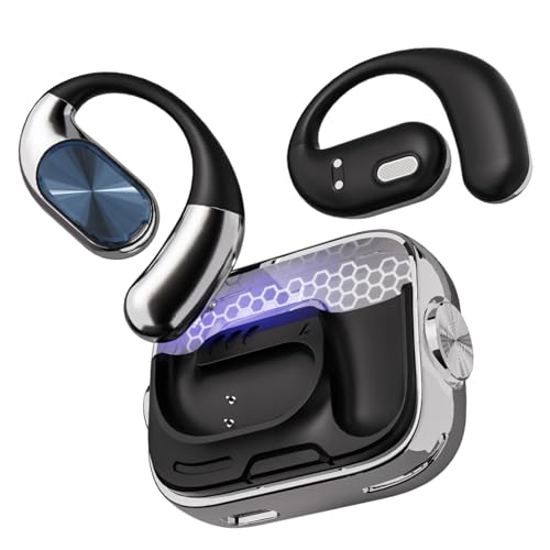 Open Ear Earbuds, Bluetooth 6.0 Wireless Earphones, ENC Mic | Charging Case with 360° Swivel, Dynamic RGB Gradient Lighting, IPX5 , 60H Playtime, Crisp Sound and Secure Comfortable Fit