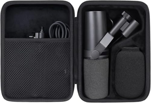 Aenllosi Hard Case for Shure SM7B/MV7/SM7dB Vocal Dynamic Microphone, Black | EVA case construction, Water-resistant design, Impact-resistant design, Case only - size: Shure SM7B/MV7