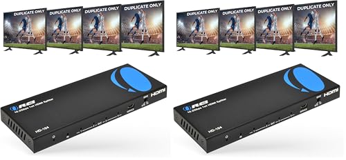 OREI HDMI Splitter 1 in 4 Out – 4K@30Hz HDMI 2.0 Splitter with HDCP 1.4, EDID Management, and LPCM/Dolby/DTS Audio Support–Compact Plug & Play Design (Pack of 2) - size: 1x4 (Pack of 2)