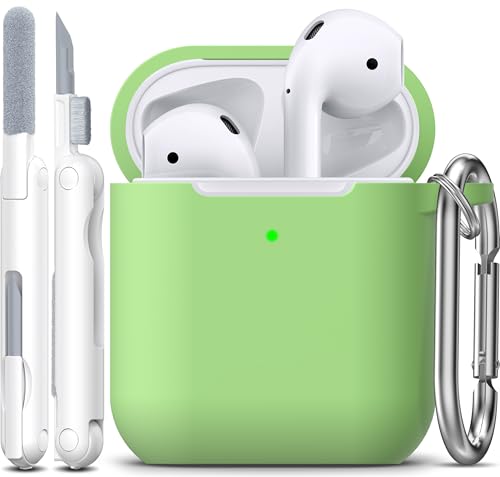 for AirPods 2nd/1st Case Silicone Cover, Avocado | Compatible with Apple AirPods 2nd/1st (2019/2016) Generation with Keychain & Cleaner Kit, Wireless Charging Compatible - color: E1-Avocado