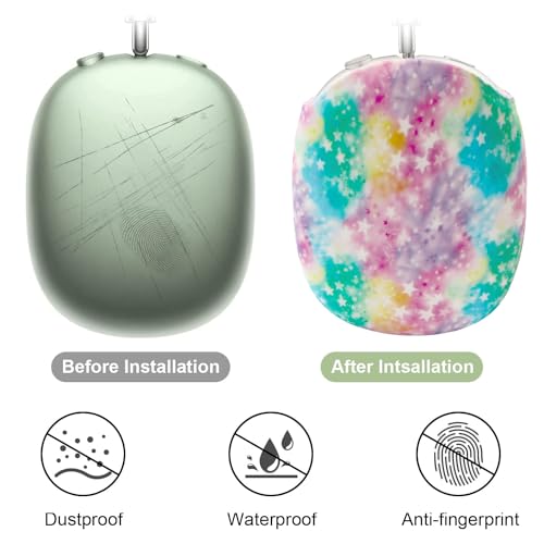 4 in 1 Silicone Case Cover Compatible with Apple Airpods Max 2/1 Headphones(2026/2024/2020), Printed Ear Pad Case Cover Ear Cups Cover and Headband Cover Headband Pad Accessories (Starry Sky Pink) - color: Starry Sky Pink