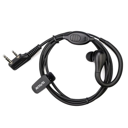 Retevis RT22 Walkie Talkie Earpiece, for RT68/RT21/H777/RT27/RT68H | 2 Pin, Compatible with Pxton, Baofeng BF-888S/BF-T26, Kenwood Two Way Radio, Walkie Talkie Earpiece with Mic(6 Pack)