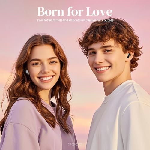 Heart Wireless Earbuds for Girls Kids, Cute Small Mini Tiny Invisible Earbuds Wireless Bluetooth for Small Ears Canals Women Rose Gold Kawai Blue Tooth Ear Buds for iPhone Android - color: White