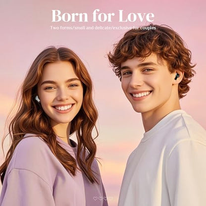 Heart Wireless Earbuds for Girls Kids, Cute Small Mini Tiny Invisible Earbuds Wireless Bluetooth for Small Ears Canals Women Rose Gold Kawai Blue Tooth Ear Buds for iPhone Android - color: White