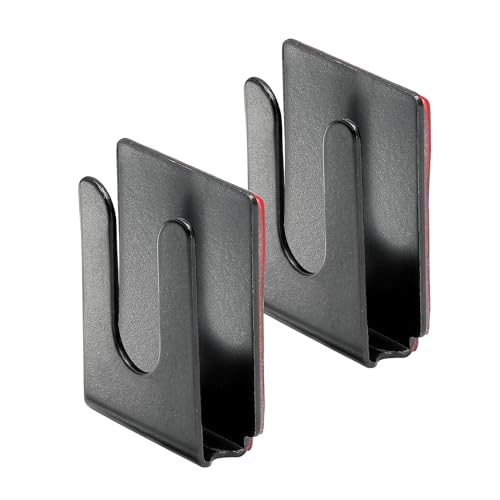 2PCS Black Radio Microphone Hanger, 36 x 30 x 10mm, Style1 | Adhesive Back, CB Microphone Holder, Metal Car Mic Hanger, For Cars Homes Offices - size: 36 x 30 x 10mm ,Style1