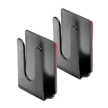 2PCS Black Radio Microphone Hanger, 36 x 30 x 10mm, Style1 | Adhesive Back, CB Microphone Holder, Metal Car Mic Hanger, For Cars Homes Offices - size: 36 x 30 x 10mm ,Style1