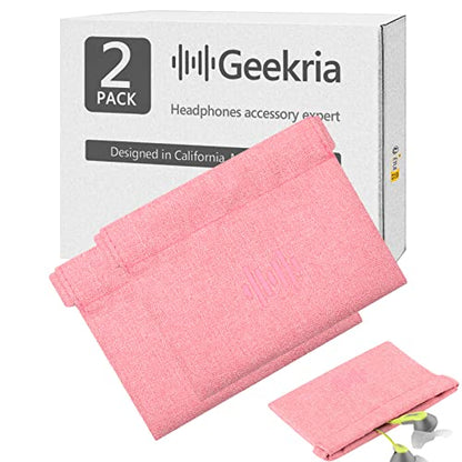 Geekria 2 Pack Sports Earbuds Pouch, Fitness Earbuds Protective Case, in-Ear Headphones Travel Bag Compatible with Anker SoundBuds Sport, EP-B13, Jabra Wave, Stealth (Pink) - size: Pink-2 packs