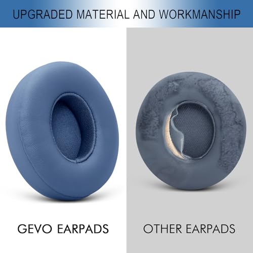 GEVO Ear Pads Replacement for Beats Solo 4 Wireless On-Ear Headphones, Earpads Ear Cushions for Solo 4 with Soft Protein Leather, Stronger Adhesive Backing (Slate Blue) - color: Slate Blue