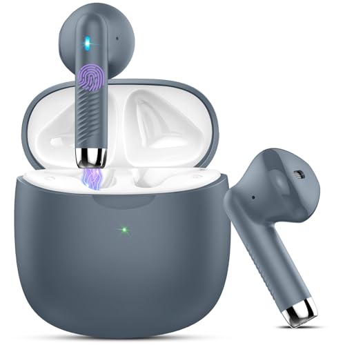 Wireless Earbuds, Bluetooth 5.4 Headphones in Ear with Noise Cancelling Mic | Bluetooth Earbuds Stereo Bass, IP7 Waterproof Sports Earphones, 32H Playtime USB C Charging Ear Buds Gray for Android iOS - color: Dark Gray