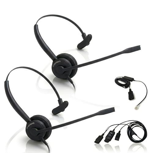 XS 820 Telephone Headset Bundle for Agent Training, Coaching, Monitoring, Supervising, Onboarding - Compatible Desk phones - Avaya, Yealink, Poly, Cisco, Mitel, Grandstream (Mono, Basic Bundle) - color: Mono
