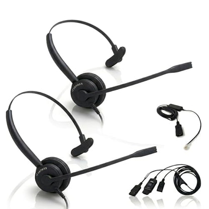 XS 820 Telephone Headset Bundle for Agent Training, Coaching, Monitoring, Supervising, Onboarding - Compatible Desk phones - Avaya, Yealink, Poly, Cisco, Mitel, Grandstream (Mono, Basic Bundle) - color: Mono
