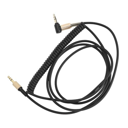 Coiled 3.5mm Aux Cord 4.6-6.9ft Gold Plated Retractable Audio Cable for