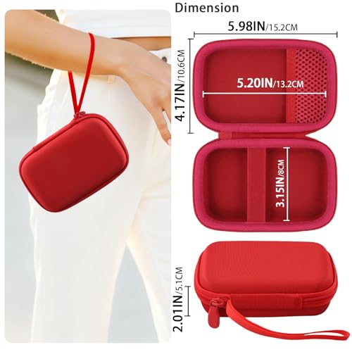 for JBL Go 5/4/3 Ultra Portable Speaker Hard Travel Case, Red | Protective Storage Bag with Mesh Pocket & Hand Strap, Shockproof EVA Carrying Box, Soft Lining - color: Red Case