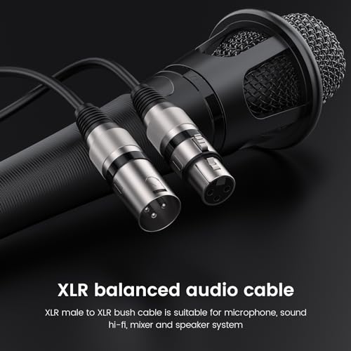 MOSWAG XLR to XLR Cables, 3.28FT/1M XLR Microphone Cable, Mic Cable 3 Pin Balanced Shielded XLR Cable for Speaker Wire, DJ Equipment, Audio Sound Consoles,Recording Studio,Recording Microphones - size: 3.28FT/1M