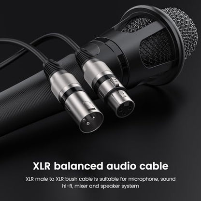 MOSWAG XLR Male to Female 16.4FT/5M Microphone Cable, PVC Jacket, Noise Cancelling, for Audio Sound Consoles, Power Amplifier, Instruments - size: 16.4FT/5M