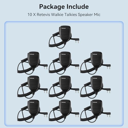 Retevis 2 Pin Walkie Talkie Shoulder Speaker Mic, 5 Pack