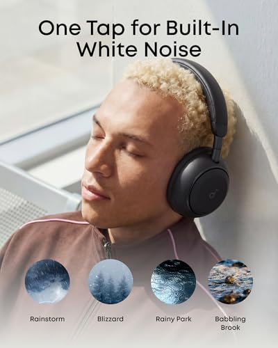 Soundcore Anker Space 2 Bluetooth 6.1 Over-Ear Headphones, Travel-Ready | Active Noise Cancelling, 50H Playtime, LDAC Hi-Res, Dual Connection, Clear Calls, Nap Mode, Wearing Detection, Fast Charging - color: Jet Black