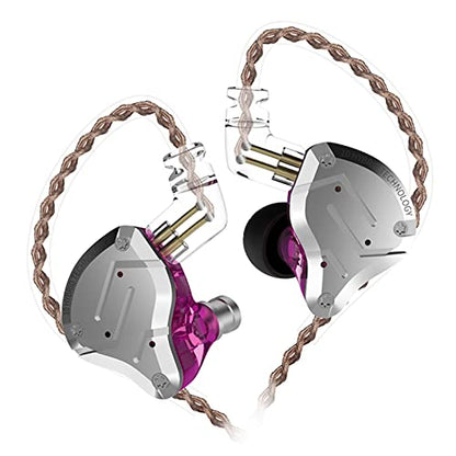 KZ ZS10 Pro 4BA+1DD in Ear Monitor Earphone 5 Driver HiFi Metal Earbuds Headphone Noise Cancelling IEM Earphone - color: ZS10 PRO purple, size: no mic