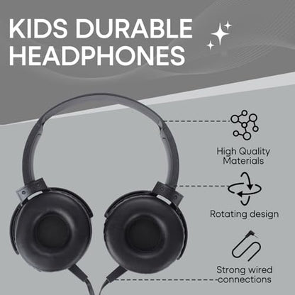10 Pack Classroom Headphones Bulk,Wholesale School Durable Wired Earphones for Students,Kids,Children Toddler Teen Boys Girls and Adult(LS450,10 Black) - color: Black, size: 10 Pack