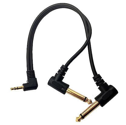 3.5mm to 6.35mm Splitter Audio Cable, 90 Degree 1/8 TRS Stereo Male to Dual 1/4 Mono TS Male Right Angle Y Audio Cable (30cm/1 Feet) - color: 30cm/1 Feet