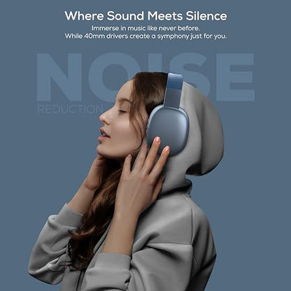 Gabba Goods Wireless Over Ear Bluetooth Headphones with Microphone - Wireless Headset -Noise Reduction - Bluetooth, Wired,Built in Micro SD for Travel, Home, Work TV,PC,Gaming,Cellphone (Blue) - color: Blue