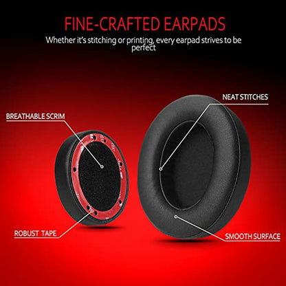 Beats Studio 3 Replacement Ear Pads, Premium Durable Beats Replacement Ear Pads, Beats Studio 3 earpad Replacement for Studio 2 & 3 B0500/B0501 Wired/Wireless, Black | for Beats Studio 2/Studio 3/Model B0501/Model B0500 Headphone-Made of protein leather a