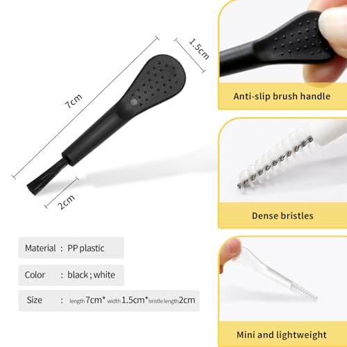 15 Pack Phone Charge Port Cleaning Tool kit, Including 10Pcs White Anti-Clogging Cleaner and 5Pcs Black Mini Brushes for iPhone 16 Pro Max Speaker and Receiver AirPods 4, Tablet Camera Etc